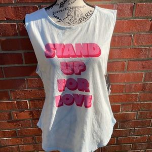NWT hYOUmanity tank-muscle t tank, “Stand up for love ❤️” size M